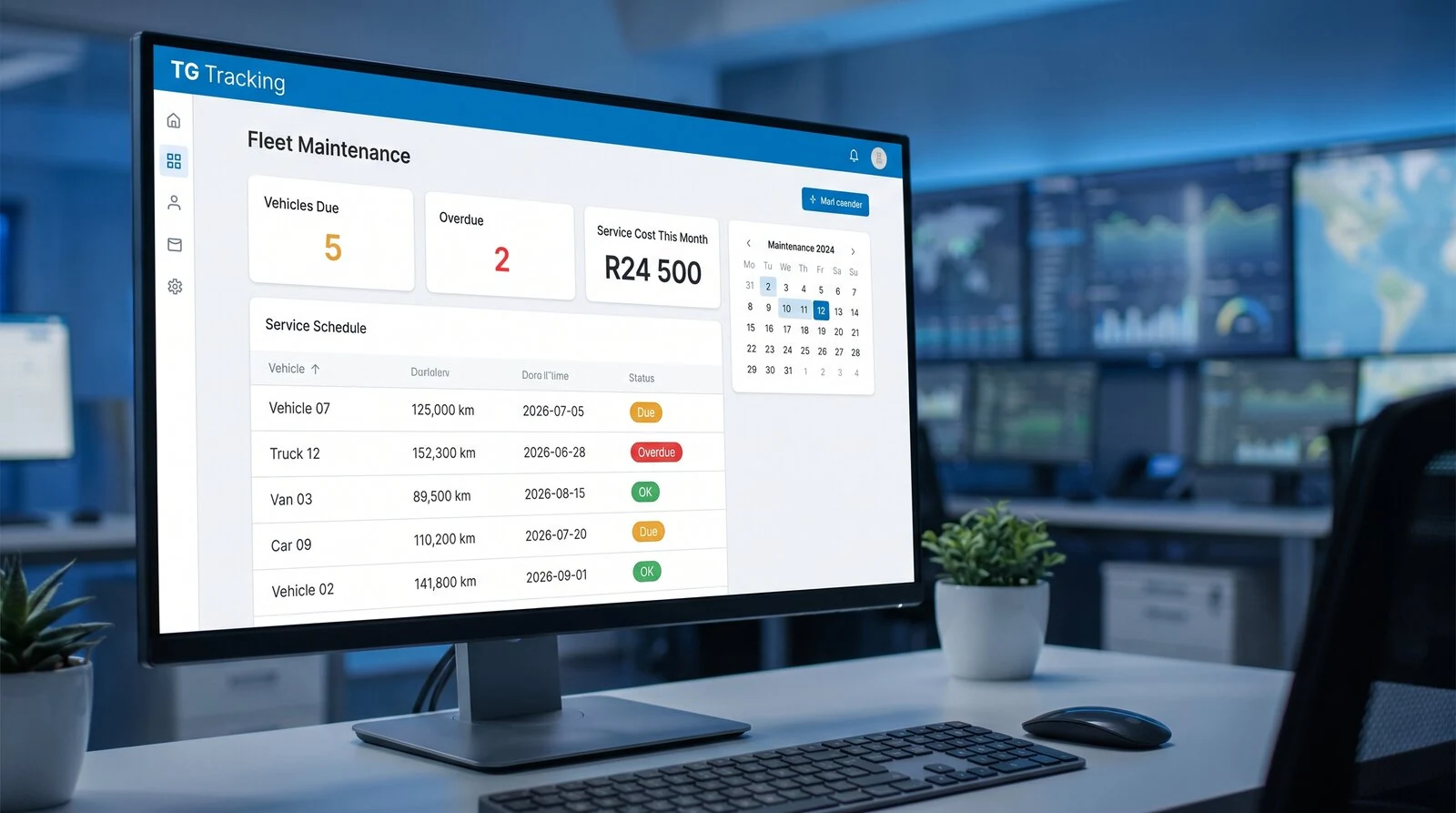 Illustrative interface: Maintenance