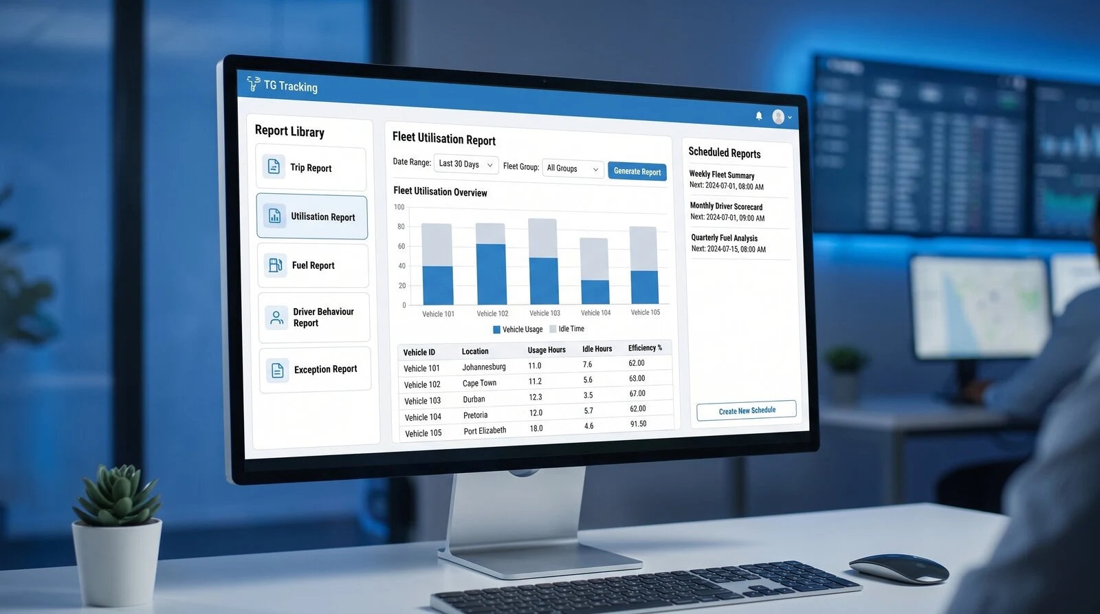 Illustrative interface: Reports