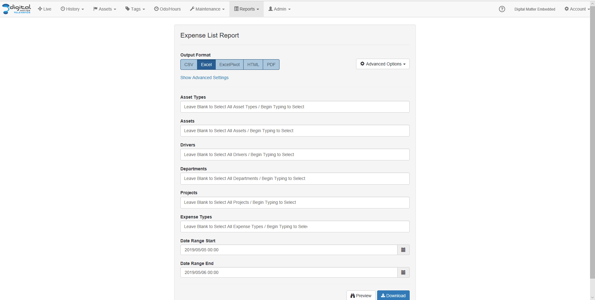 GPS tracking system interface for route and asset tracking security.