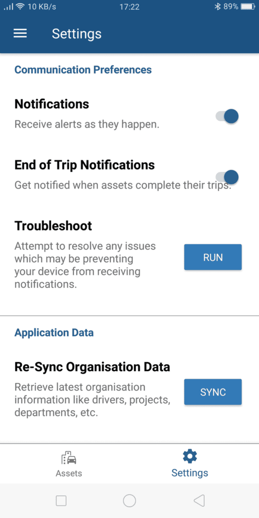 GPS tracking interface screenshot for location and asset management.
